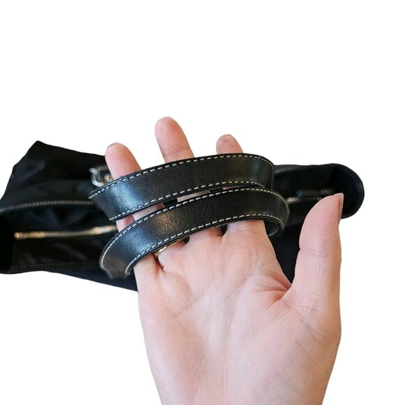 VTG Y2K COACH Black Nylon Leather Tote Purse Bag 5150 Classic Preppy Minimalist - Picture 9 of 13